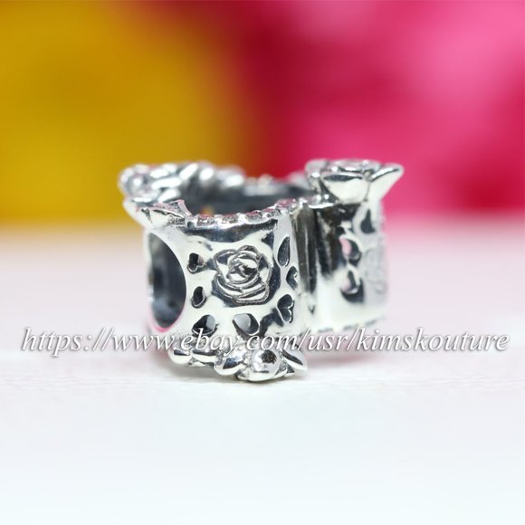 Pandora Open Heart & Rose Flowers Charm 799281C01 - Picture 3 of 4